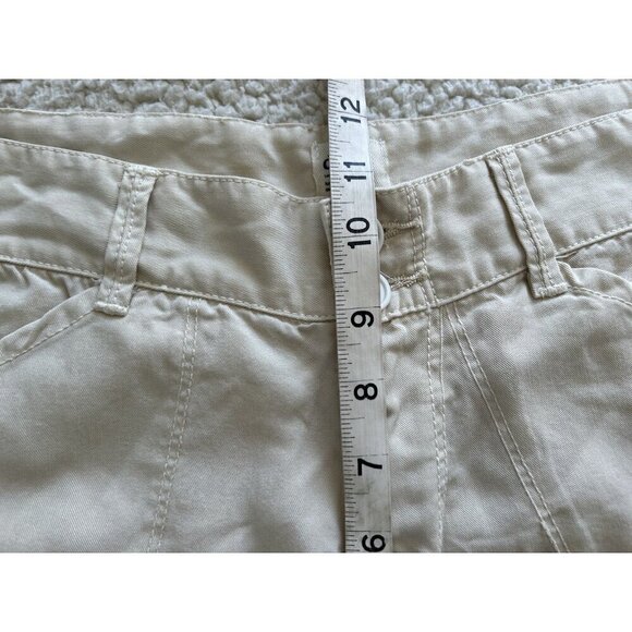 Dylan by True Grit Pants Womens Tencel Ivory Side Stripe Crop Ankle Relax Size 6 - Picture 7 of 8